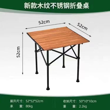 Outdoor Folding Table Metal Egg Roll Table Portable Camping Picnic Table Setting Table Camping Barbecue Self Drive Tour