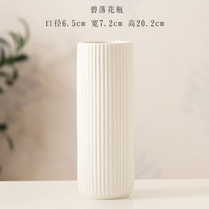 popular ceramic vase creative home living room white hydroponic flower ware Nordic dried flower arrangement decorative ornaments