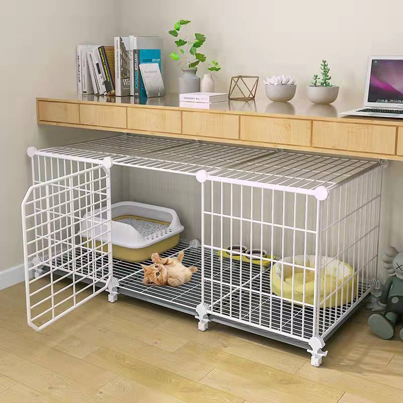 Cat cage with toilet villa extra large free space indoor empty cage cat house home three-tier small cat cat litter