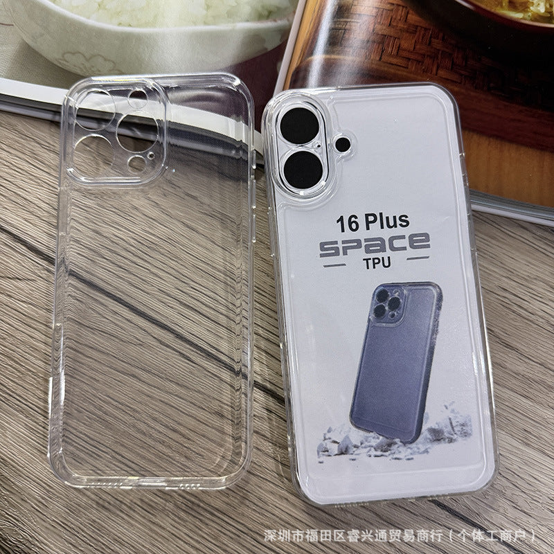 For iphone16 PRO MAX Transparent Soft Case IP15 1.5MM Thick Space 11 12 13 Phone Case 17