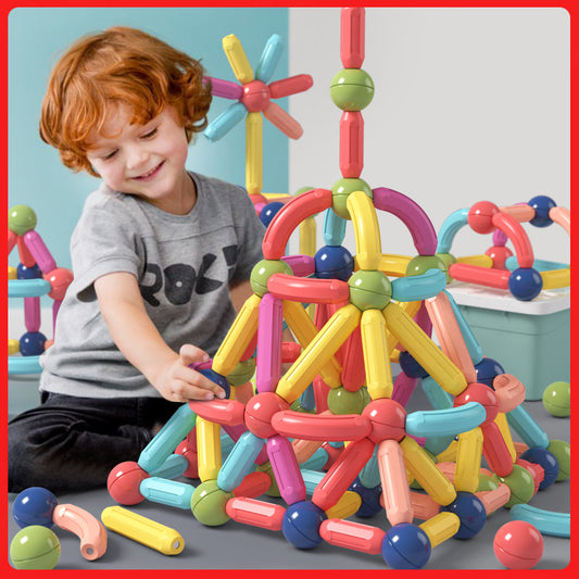 variety magnetic rods, children's early education, puzzle building, building blocks, boys and girls' intellectual development, DIY magnetic toys