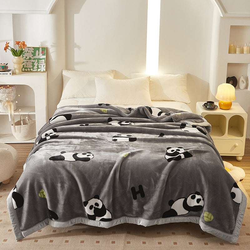 Thickened Raschel Blanket Winter Warm Blanket Flannel Cover Blanket Bed Sheet Double Layer Antistatic Cloud Blanket