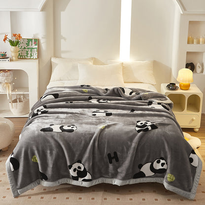 Thickened Raschel Blanket Winter Warm Blanket Flannel Cover Blanket Bed Sheet Double Layer Antistatic Cloud Blanket