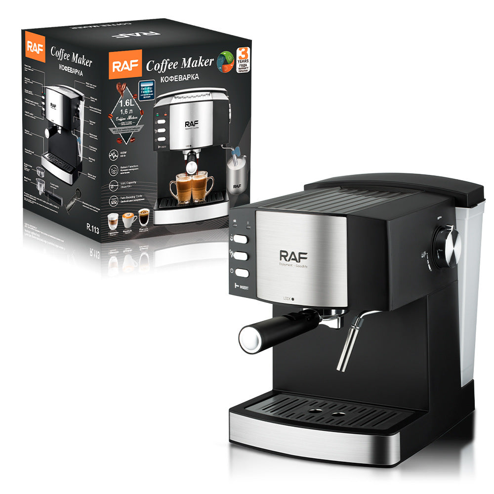 RAF European standard cross-border pump pressure coffee machine home small semi-automatic Italian coffee machine steam milk foaming machine