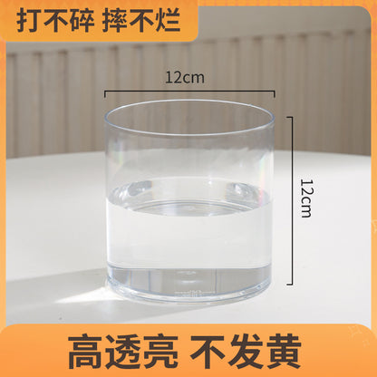 Transparent square jar vase, water culture, green plant, white palm, succulent, square cup, flower arrangement, hydroponic flower pot, tabletop simple ornament, florist