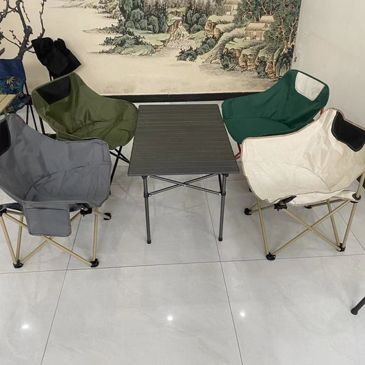 Moon chair, outdoor folding chair, travel chair, picnic camping equipment, easy to store, easy to carry