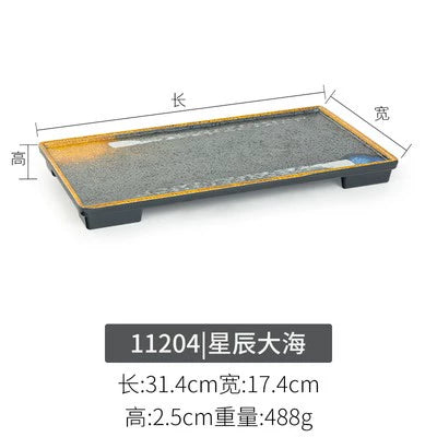 Melamine plate Japanese-style plastic barbecue plate imitation porcelain round flat plate barbecue plate restaurant hot pot tableware dish