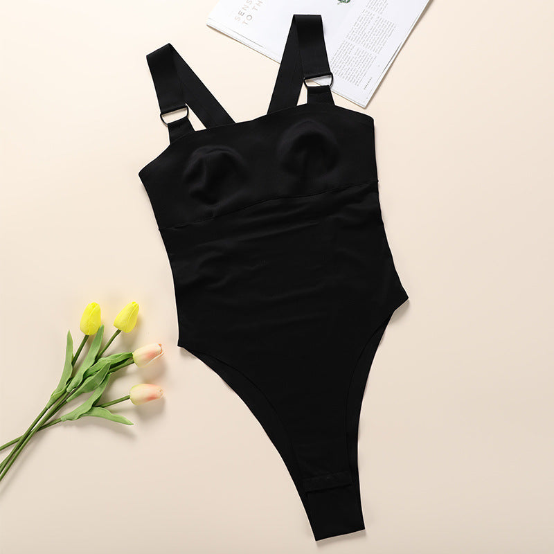 European and American one-piece corsets female sense T-shaped belly pants large size open crotch temptation beauty body ladies corset jumpsuit