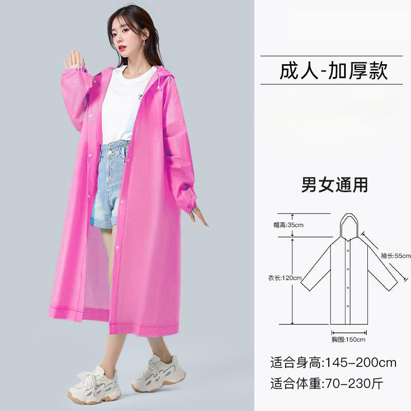 Raincoat thickened for adults to wear outside, travel portable, outdoor mountaineering, single long full-body rainstorm, disposable poncho