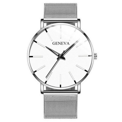 fashion blue needle men's watch men's watch quartz watch mesh belt spot one piece