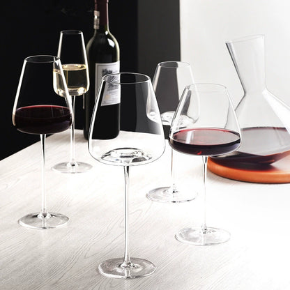 Luxury Handmade Burgundy Wine Glass – Ultra-Thin Crystal, Large Belly, Ideal for Tasting & Home Use