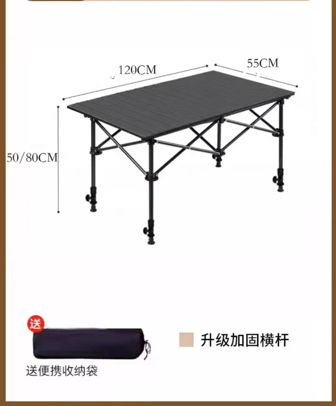 Outdoor Folding Table Metal Egg Roll Table Portable Camping Picnic Table Setting Table Camping Barbecue Self Drive Tour
