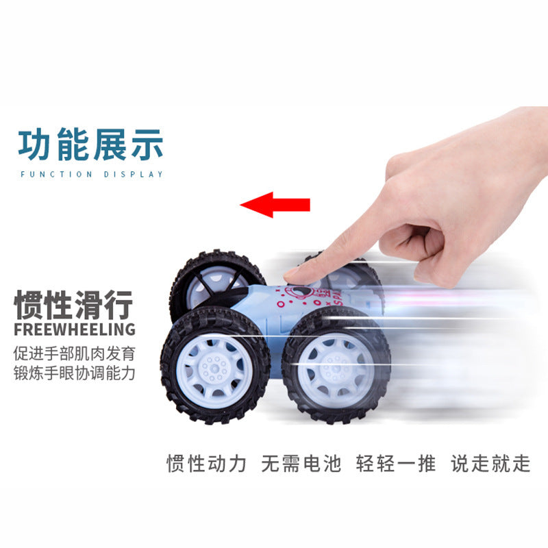 Spot inertia double-sided dump truck, fall-resistant stunt car, children's toys wholesale, small gifts, stalls, hot sales