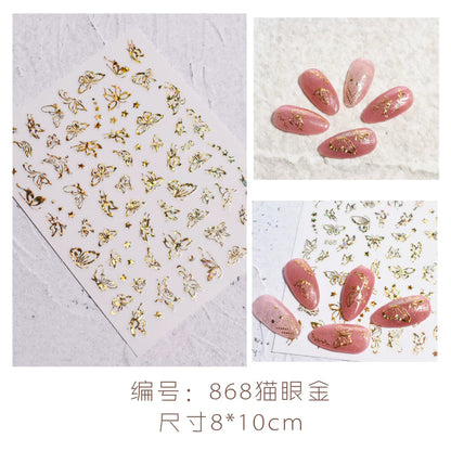Internet celebrity ins waterproof checkerboard pattern houndstooth lattice hollowed out manicure nail decoration small pattern accessories stickers