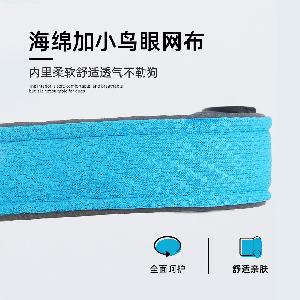 Pet dog collar does not strangle the neck, necklace accessories go out to tract the dog leash, large and medium-sized anti-breaking and adjustable