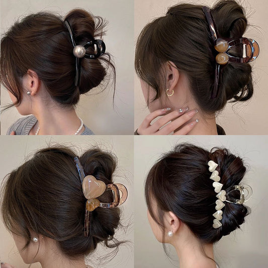 new spring and summer grab clip large shark clip is not loose sense of luxury, back of the head hair grip clip hair ornament women
