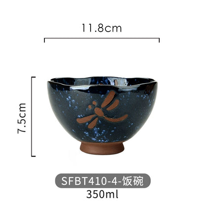 A radish Japanese-style coarse ceramic rice bowl features retro creative dishes and cups slightly flawed tableware ice cream bowl