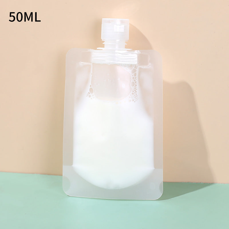 Transparent travel portable sub-packaging bag lotion cosmetic storage bag soy milk beverage suction nozzle bag large-diameter sealed bag