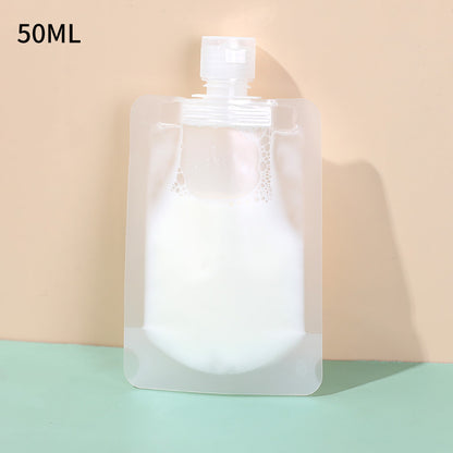 Transparent travel portable sub-packaging bag lotion cosmetic storage bag soy milk beverage suction nozzle bag large-diameter sealed bag
