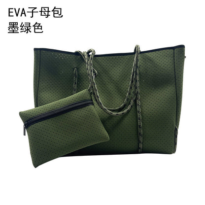 Self-supporting punching diving material beach bag mother bag manufacturer large capacity ladies beach bag