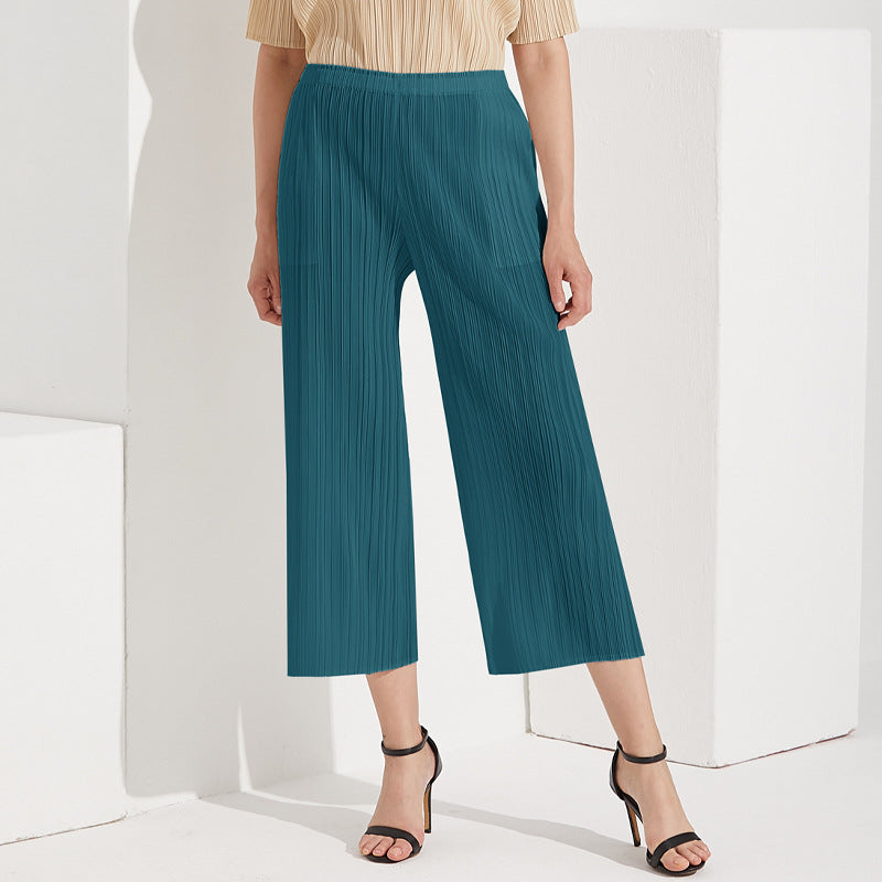 Loose pants ladies summer Miyake women's wear small wide-leg pants Japanese women's wear pleated pants casual pants women