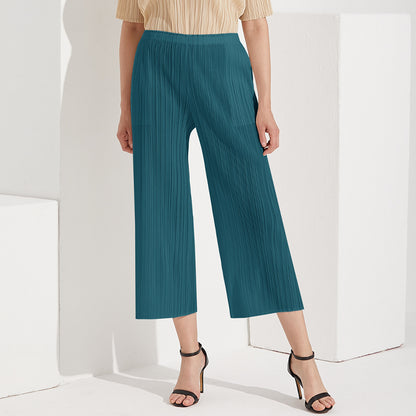 Loose pants ladies summer Miyake women's wear small wide-leg pants Japanese women's wear pleated pants casual pants women