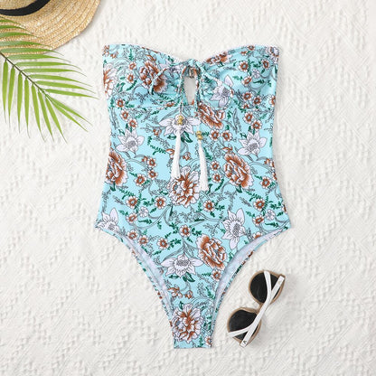 Sexy One-Piece Swimsuit – Printed Design, European & American Fashion, Women's Bikini
