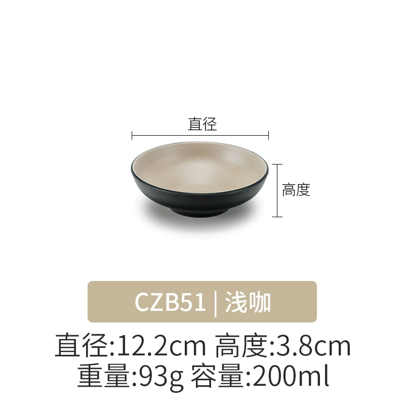 Retro Noodle Shop Imitation Porcelain Two-color Plastic Frosted Bamboo Hat Bowl