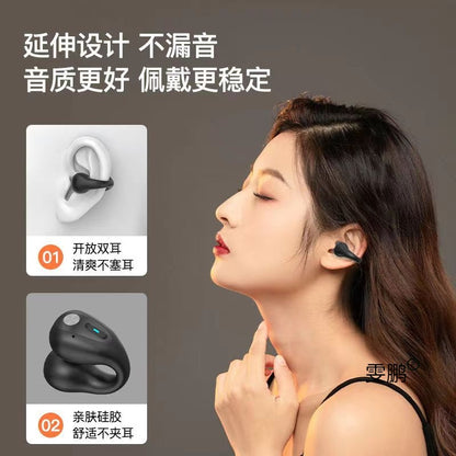 True bone conduction clip-on bluetooth headset wireless  binaural high-value, ultra-clear sound quality, ultra-long standby