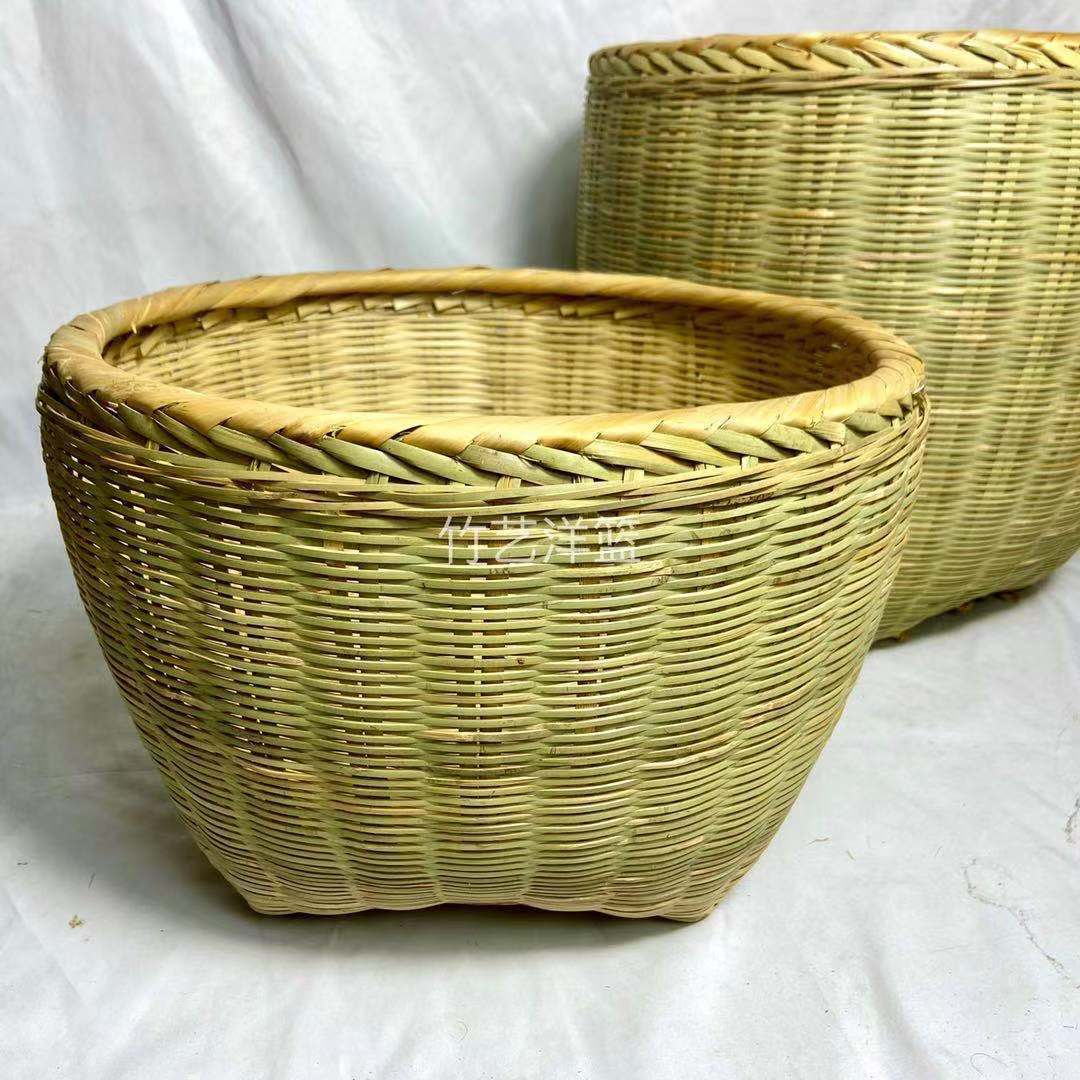 Bamboo woven product basket basket festive grain supermarket restaurant display small and large happy event washing rice bamboo basket