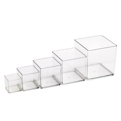 Transparent square jar vase, water culture, green plant, white palm, succulent, square cup, flower arrangement, hydroponic flower pot, tabletop simple ornament, florist