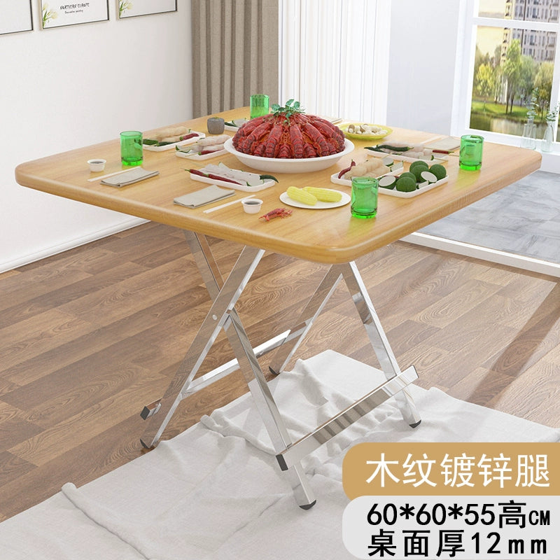 Folding dining table small household simple dining table outdoor portable stall square table and chair Japanese style rental