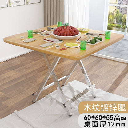 Folding dining table small household simple dining table outdoor portable stall square table and chair Japanese style rental