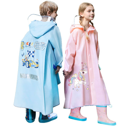 Mumeng children's raincoat boy's whole body rainstorm bag seat cycling poncho breathable and wear-resistant school walking raincoat