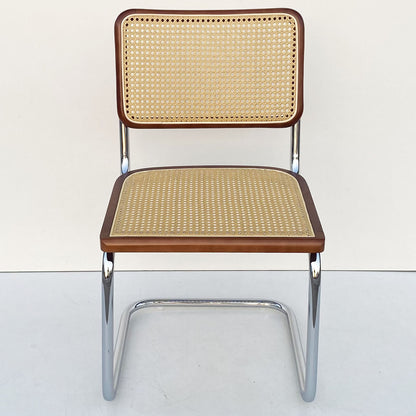 A piece of rattan chair ins wind leather medieval chair retro home rattan dining chair Nordic balcony backrest chair