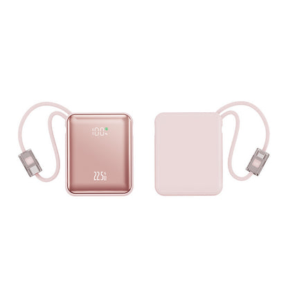 New 22.5w super fast charging power bank mini self-wired portable mobile power bank digital display gifts wholesale