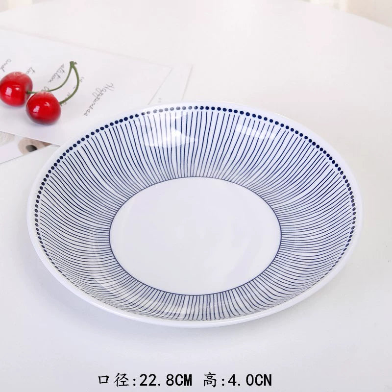 High-temperature underglaze color Japanese-style ceramic dishes and dishes set for home eating small bowls of grass series tableware combination