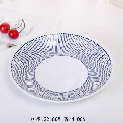 High-temperature underglaze color Japanese-style ceramic dishes and dishes set for home eating small bowls of grass series tableware combination