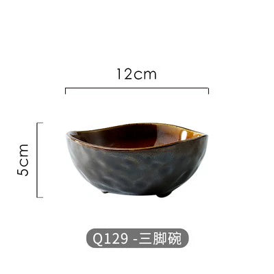 A radish Japanese-style coarse ceramic rice bowl features retro creative dishes and cups slightly flawed tableware ice cream bowl
