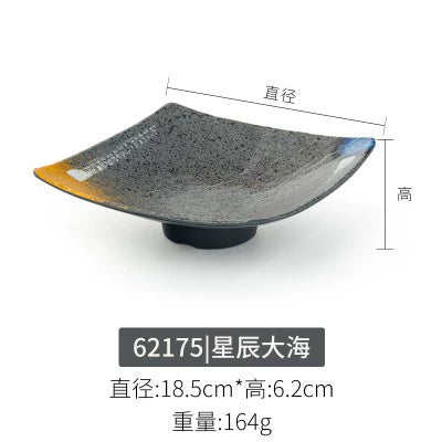Melamine plate Japanese-style plastic barbecue plate imitation porcelain round flat plate barbecue plate restaurant hot pot tableware dish