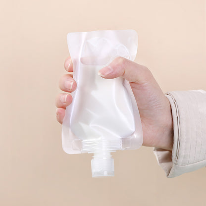 Transparent travel portable sub-packaging bag lotion cosmetic storage bag soy milk beverage suction nozzle bag large-diameter sealed bag