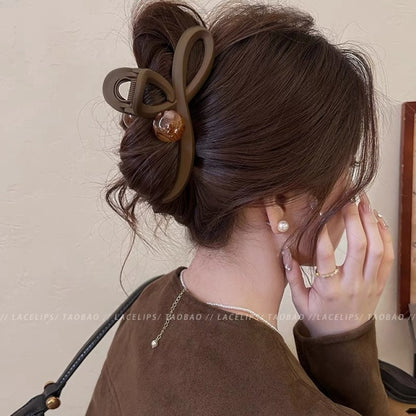 new spring and summer grab clip large shark clip is not loose sense of luxury, back of the head hair grip clip hair ornament women