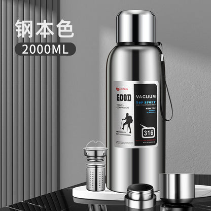 stainless steel thermos mug large capacity portable outdoor food grade vacuum car travel jug all-steel thermos mug