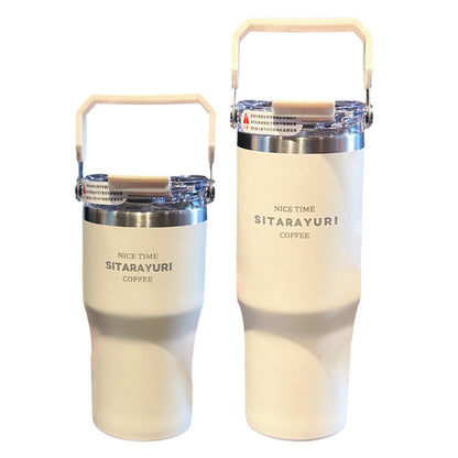 Big Mac thermos cup, women's water cup, high appearance, large capacity, handle can be connected to hot water, household thickened straw cup