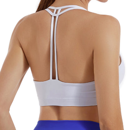 yoga clothing underwear women's shockproof gathered fitness bra without steel ring running sports bra LULU same style