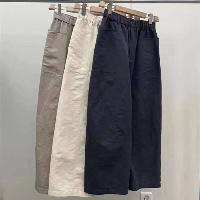 Summer New Lazy Style Japanese Style Simple Small Fashion Western Style Cotton Linen Suit Retro Women's Clothes