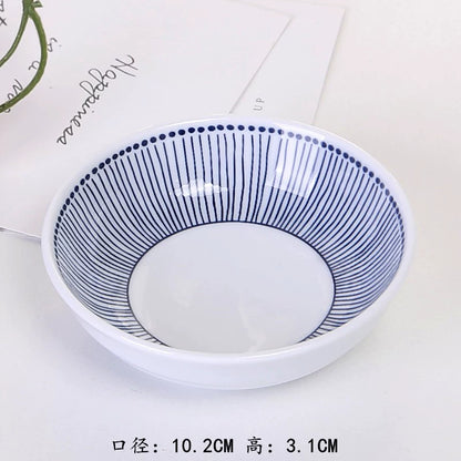 High-temperature underglaze color Japanese-style ceramic dishes and dishes set for home eating small bowls of grass series tableware combination