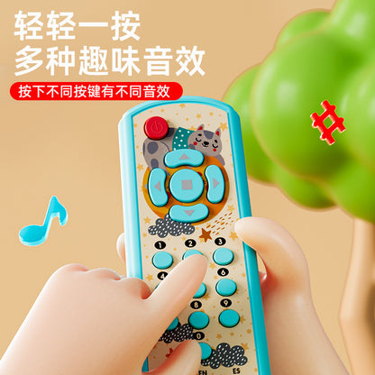 Infant puzzle lighting, trilingual music, TV, simulation remote control, early education, foreign language, multi-functional toys