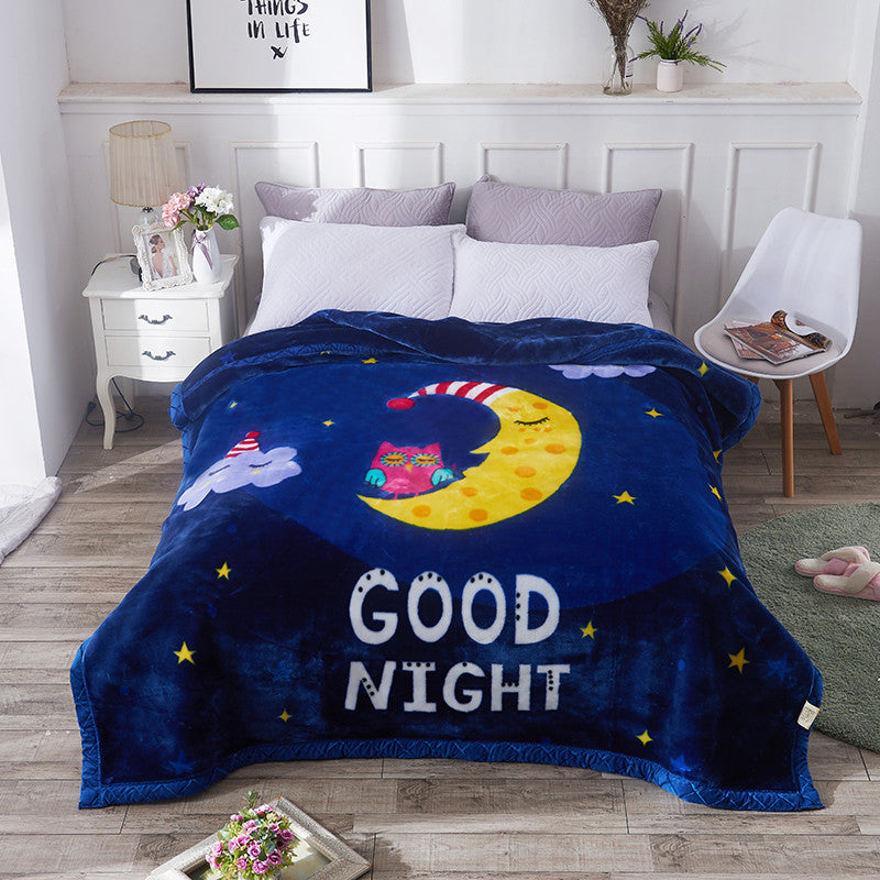 Thickened Raschel Blanket Winter Warm Blanket Flannel Cover Blanket Bed Sheet Double Layer Antistatic Cloud Blanket