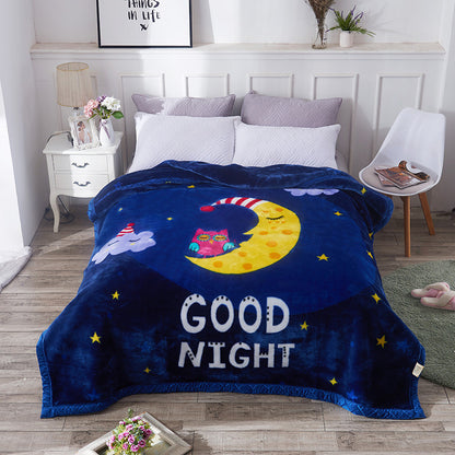 Thickened Raschel Blanket Winter Warm Blanket Flannel Cover Blanket Bed Sheet Double Layer Antistatic Cloud Blanket